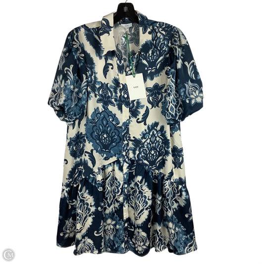 Dress Casual Short By Cmc In Blue & Cream, Size: S