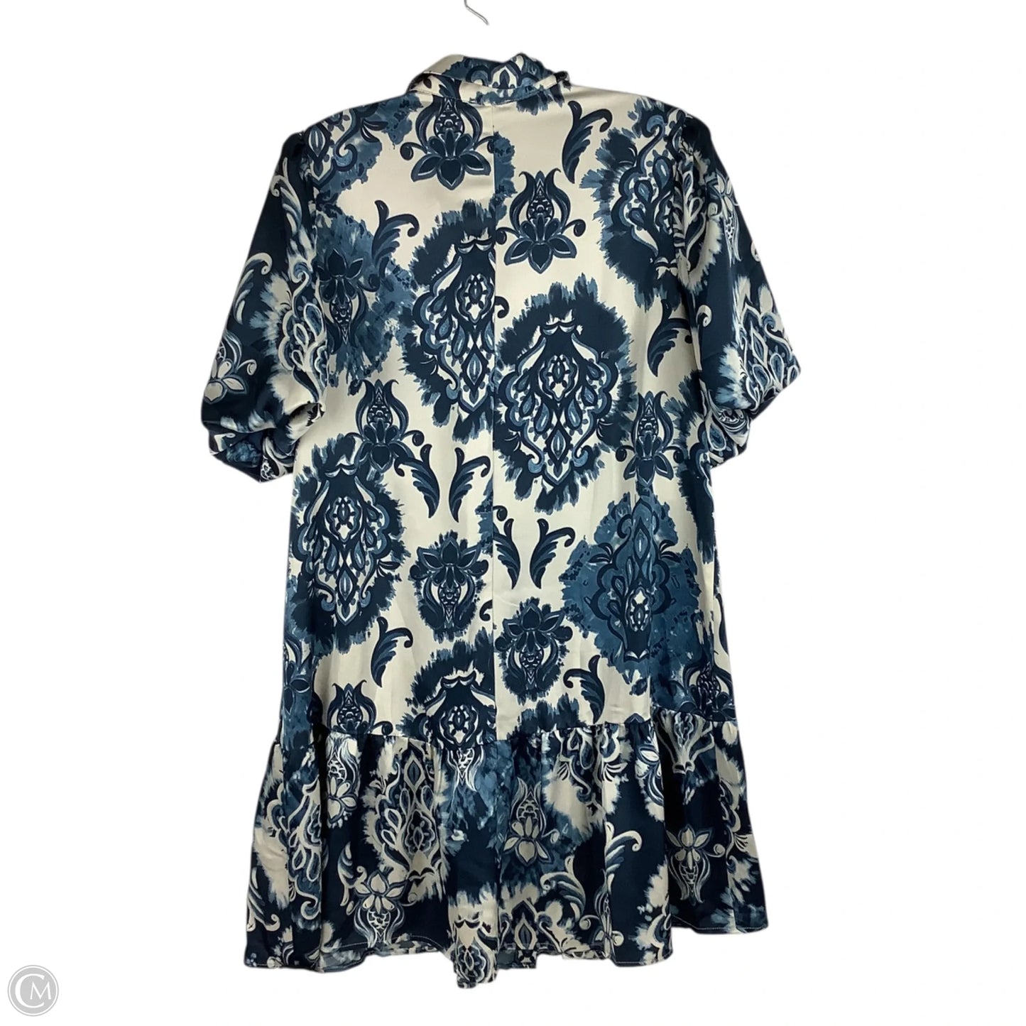 Dress Casual Short By Cmc In Blue & Cream, Size: S