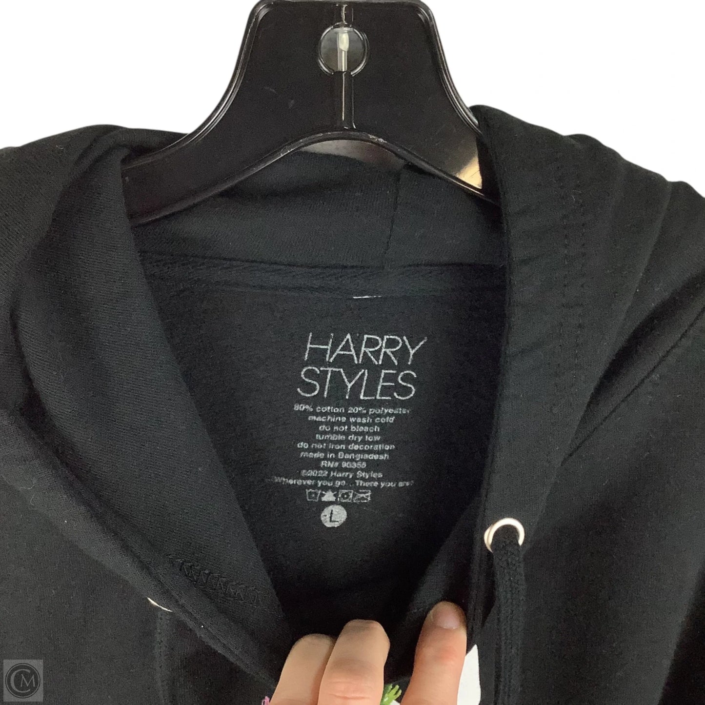 Sweatshirt Hoodie By Clothes Mentor In Black, Size: L