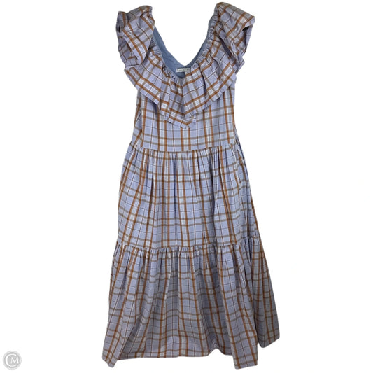 Dress Casual Midi By English Factory In Plaid Pattern, Size: S