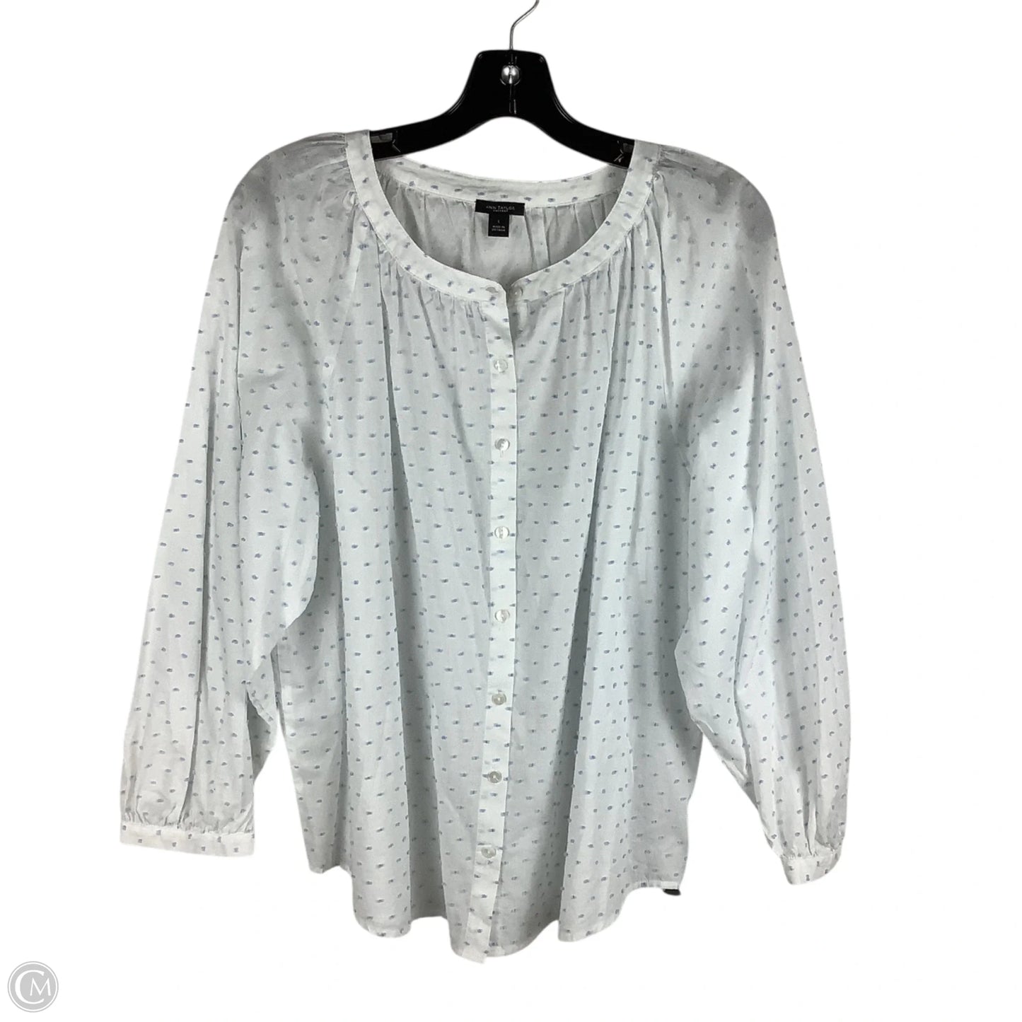 Top Long Sleeve By Ann Taylor In White, Size: L