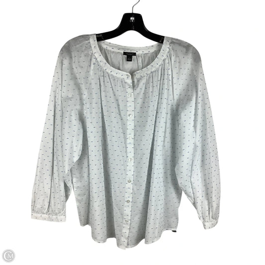 Top Long Sleeve By Ann Taylor In White, Size: L