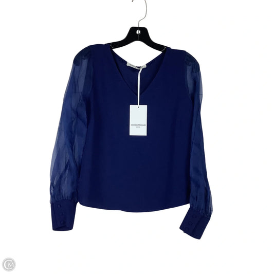 Top Long Sleeve By Amanda Uprichard In Blue, Size: S