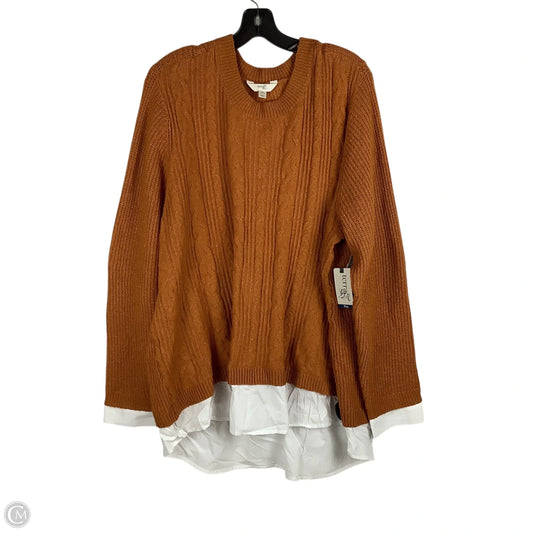 Sweater By Terra & Sky In Orange, Size: 2x