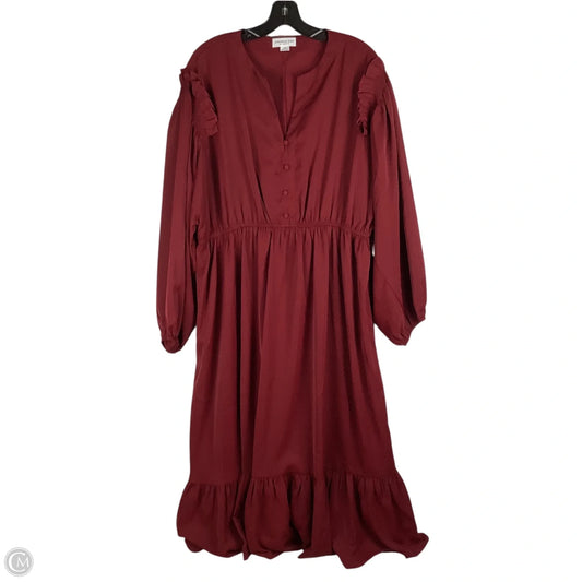 Dress Casual Midi By Chicsoul In Maroon, Size: 2x