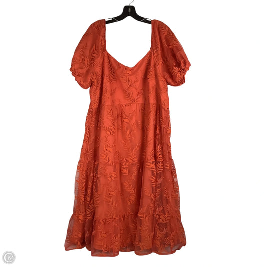 Dress Party Long By Chicsoul In Orange, Size: 2x