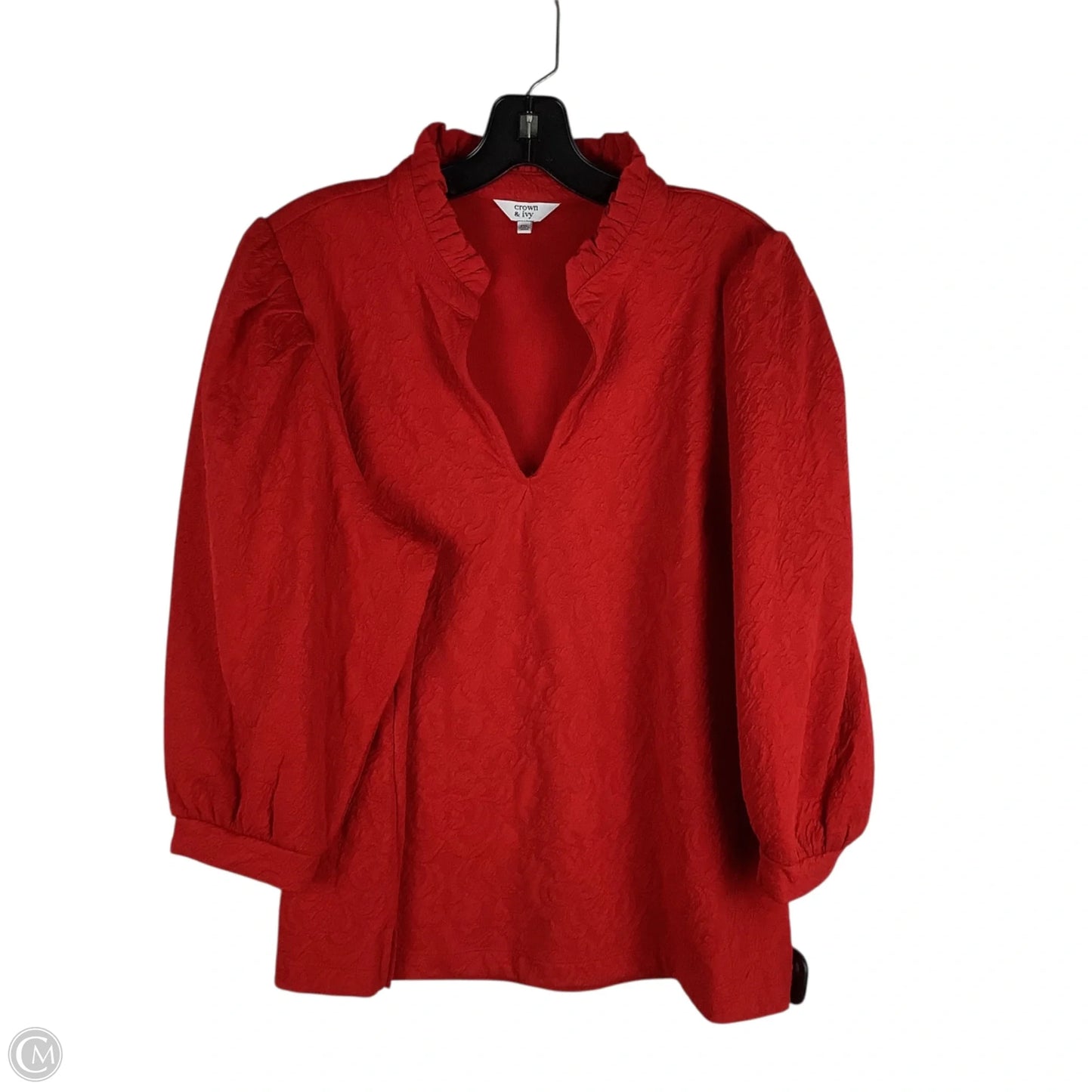 Top Long Sleeve By Crown And Ivy In Red, Size: Xlp