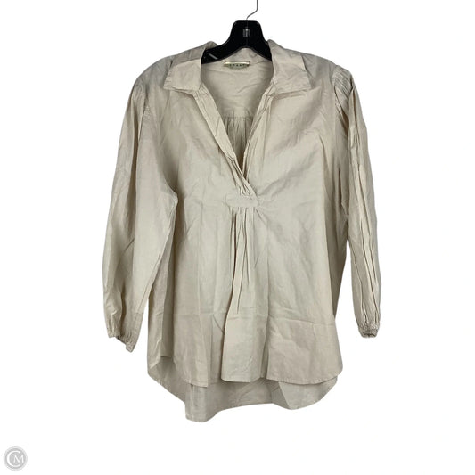 Top Long Sleeve By Cmc In Tan, Size: L