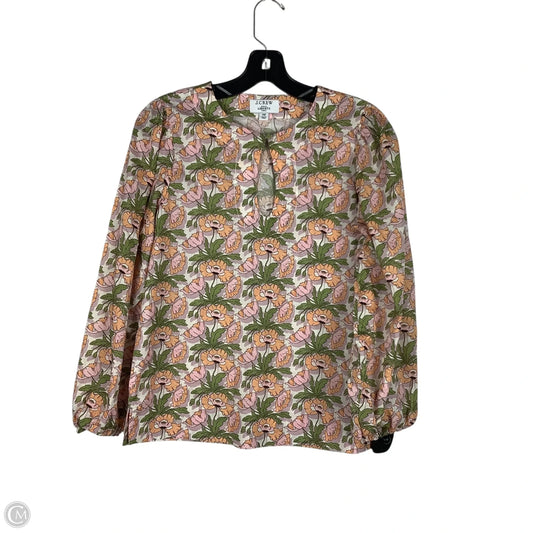 Top Long Sleeve By J. Crew In Floral Print, Size: Xs