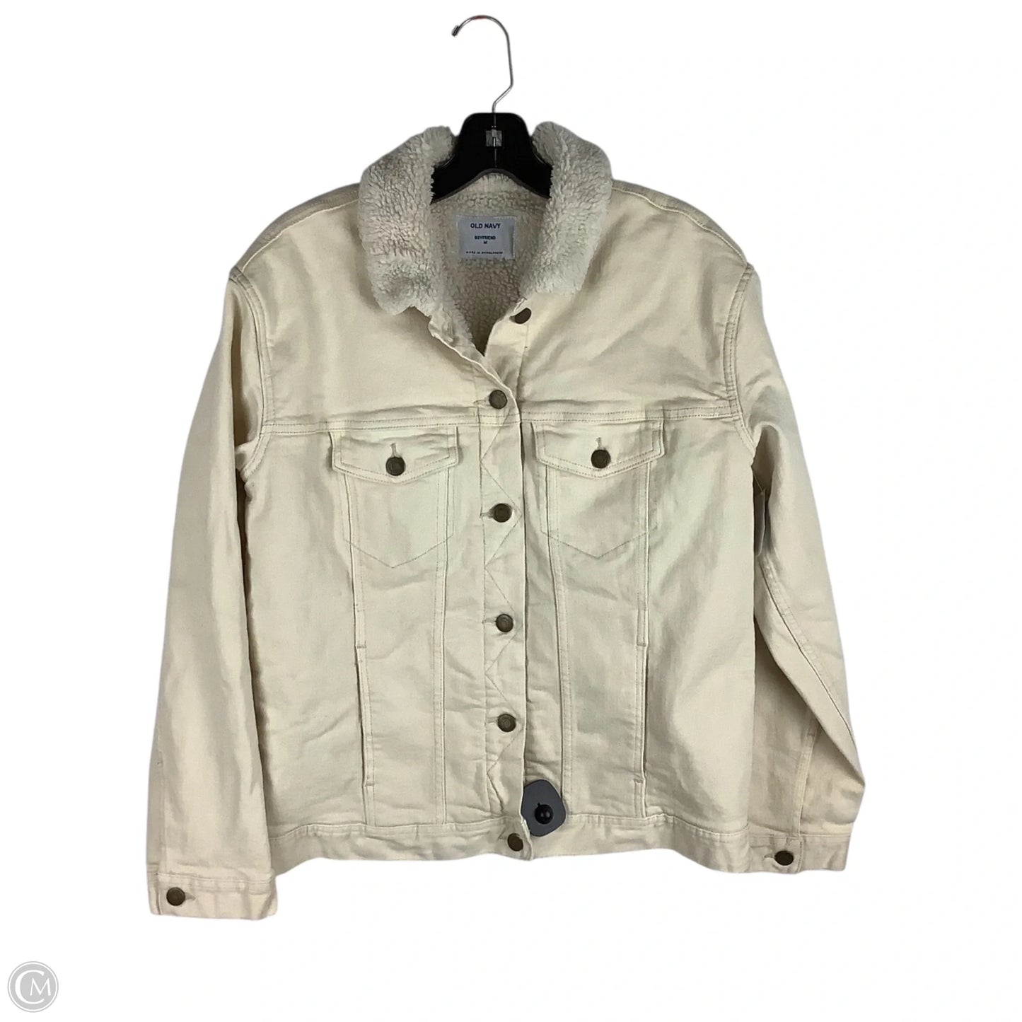 Jacket Faux Fur & Sherpa By Old Navy In Cream, Size: M
