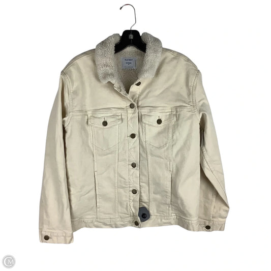 Jacket Faux Fur & Sherpa By Old Navy In Cream, Size: M