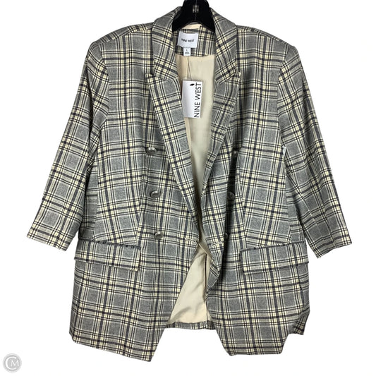 Blazer By Nine West In Plaid Pattern, Size: L