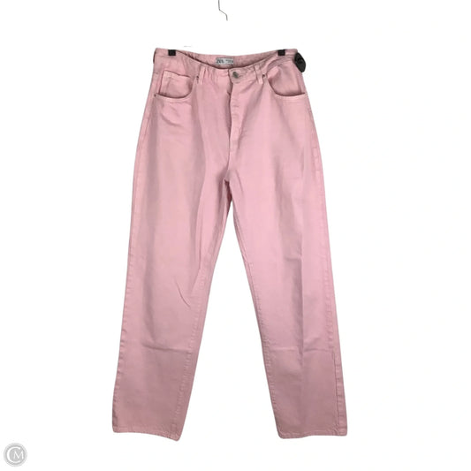 Jeans Straight By Zara In Pink Denim, Size: 10