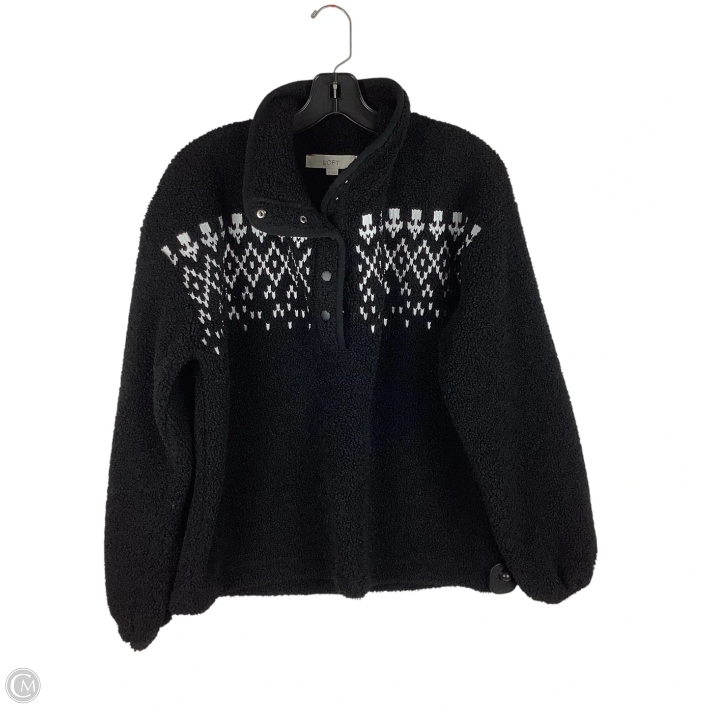 Jacket Faux Fur & Sherpa By Loft In Black, Size: M