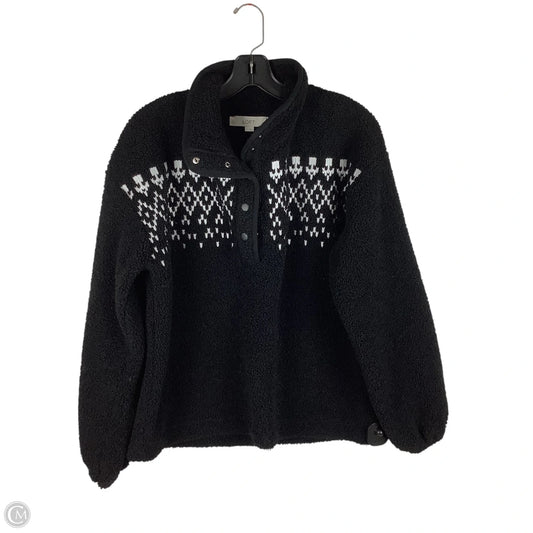 Jacket Faux Fur & Sherpa By Loft In Black, Size: M
