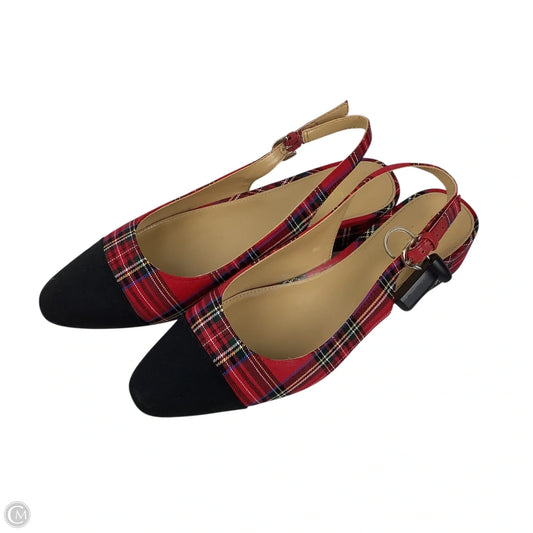 Shoes Heels Block By J. Crew In Plaid Pattern, Size: 10