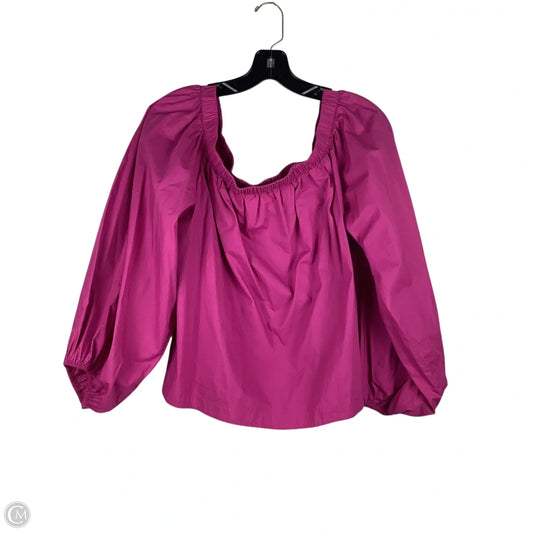 Top Long Sleeve By Maeve In Pink, Size: L
