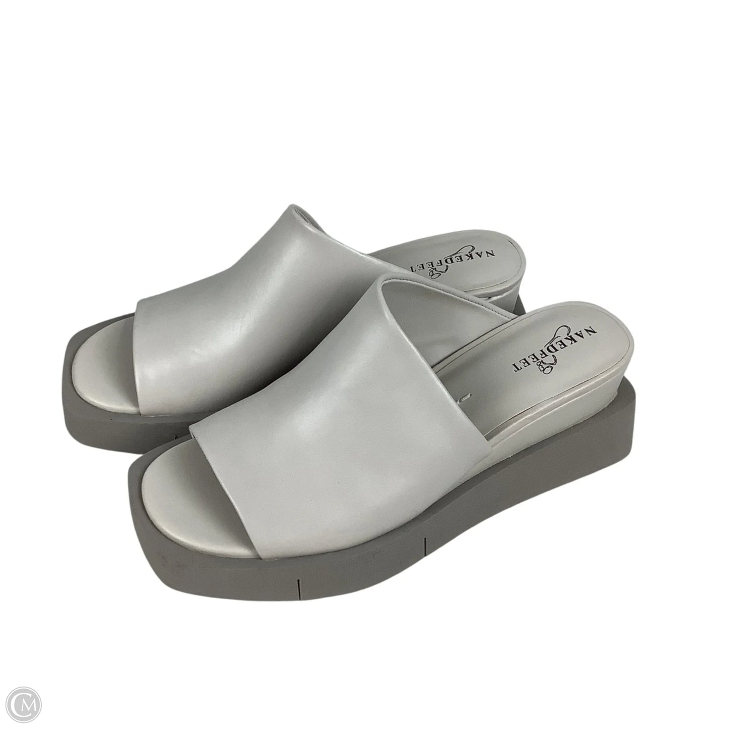 Sandals Heels Wedge By Cmc In Grey, Size: 8.5