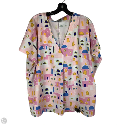 Top Short Sleeve By Crosby In Pink & Yellow, Size: Xxl