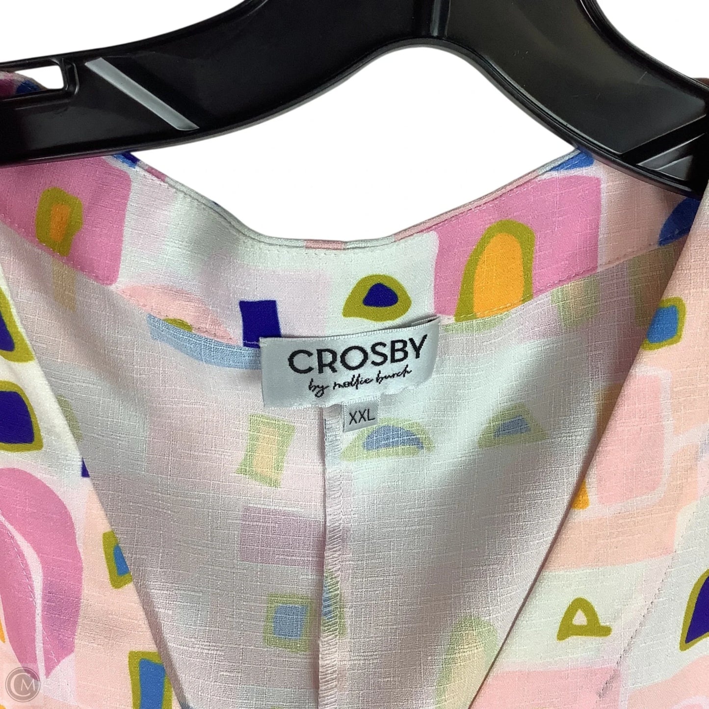 Top Short Sleeve By Crosby In Pink & Yellow, Size: Xxl
