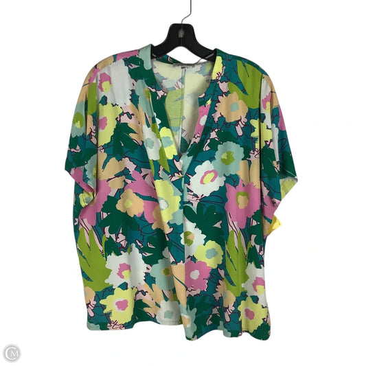Top Short Sleeve By Crosby In Floral Print, Size: Xl