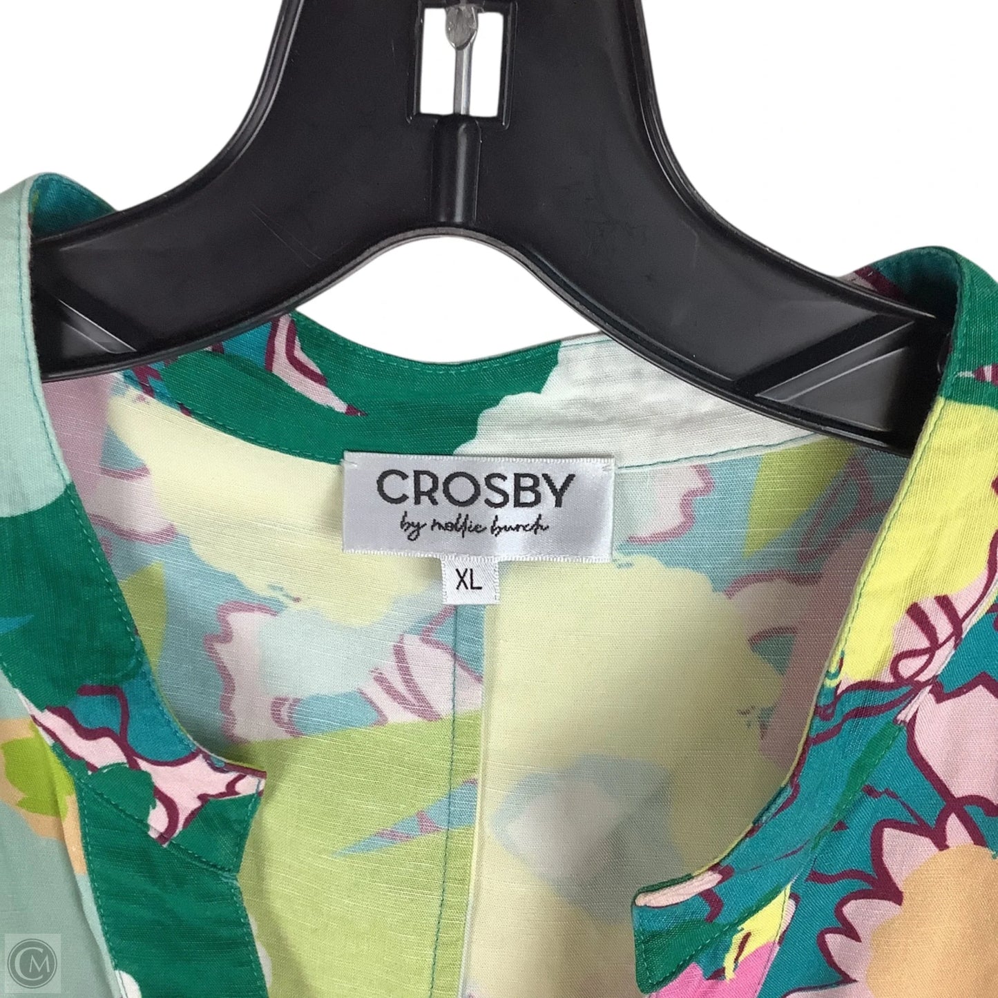 Top Short Sleeve By Crosby In Floral Print, Size: Xl