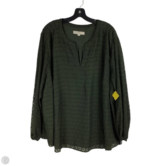 Top Long Sleeve By Loft In Green, Size: 3x (26)