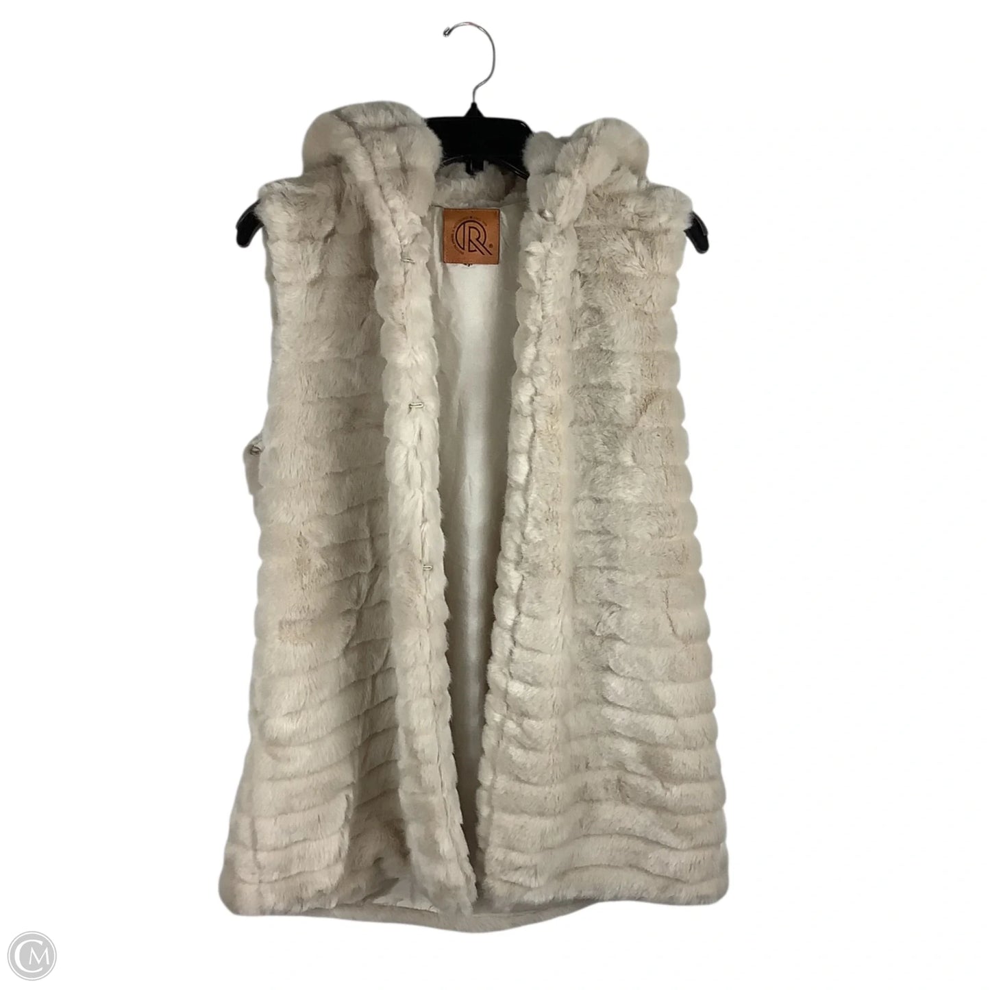 Vest Faux Fur & Sherpa By Clothes Mentor In Cream, Size: Est. Xl