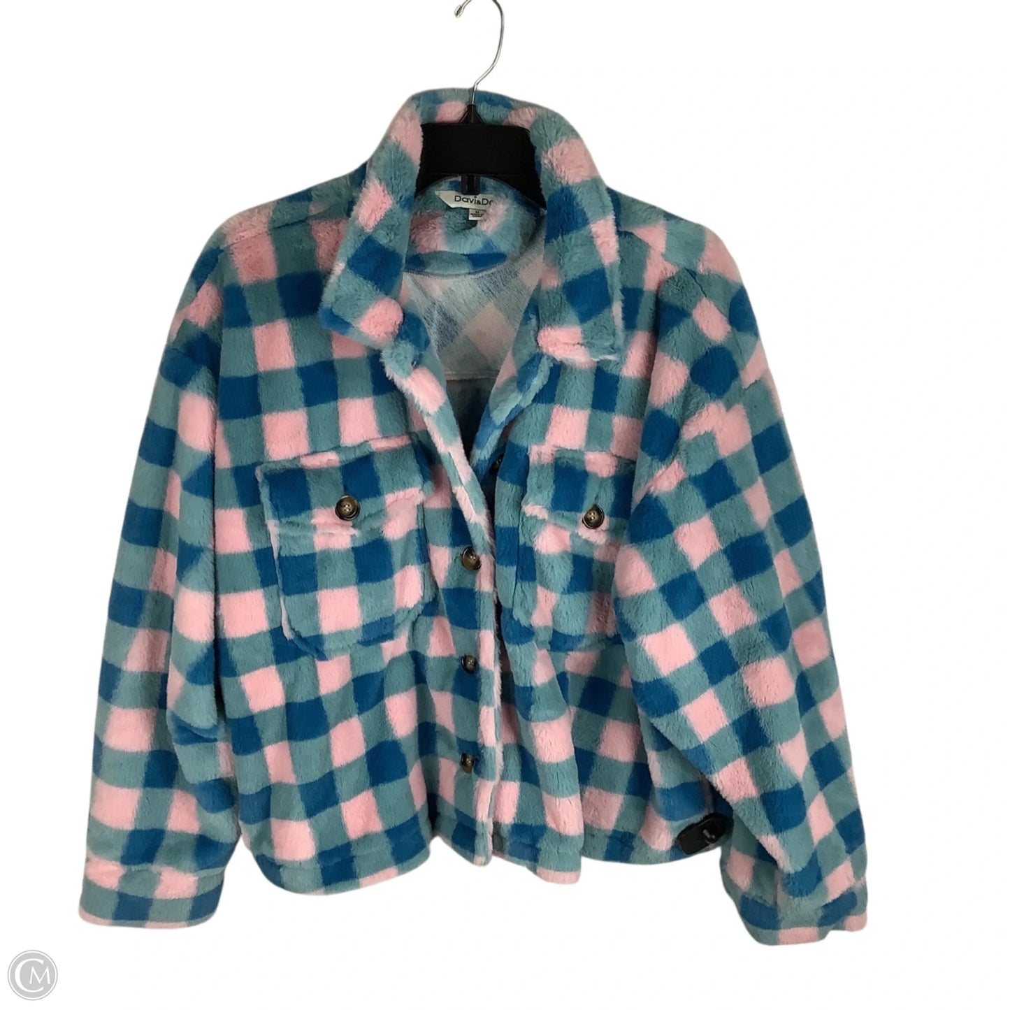 Jacket Faux Fur & Sherpa By Davi & Dani In Blue & Pink, Size: M