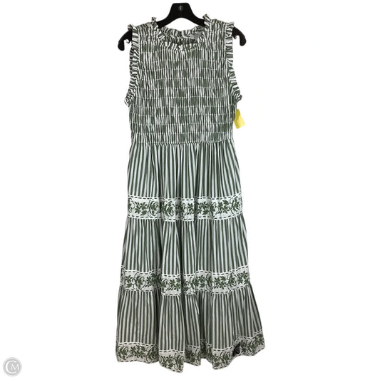 Dress Casual Maxi By Crown And Ivy In Green & White, Size: 8