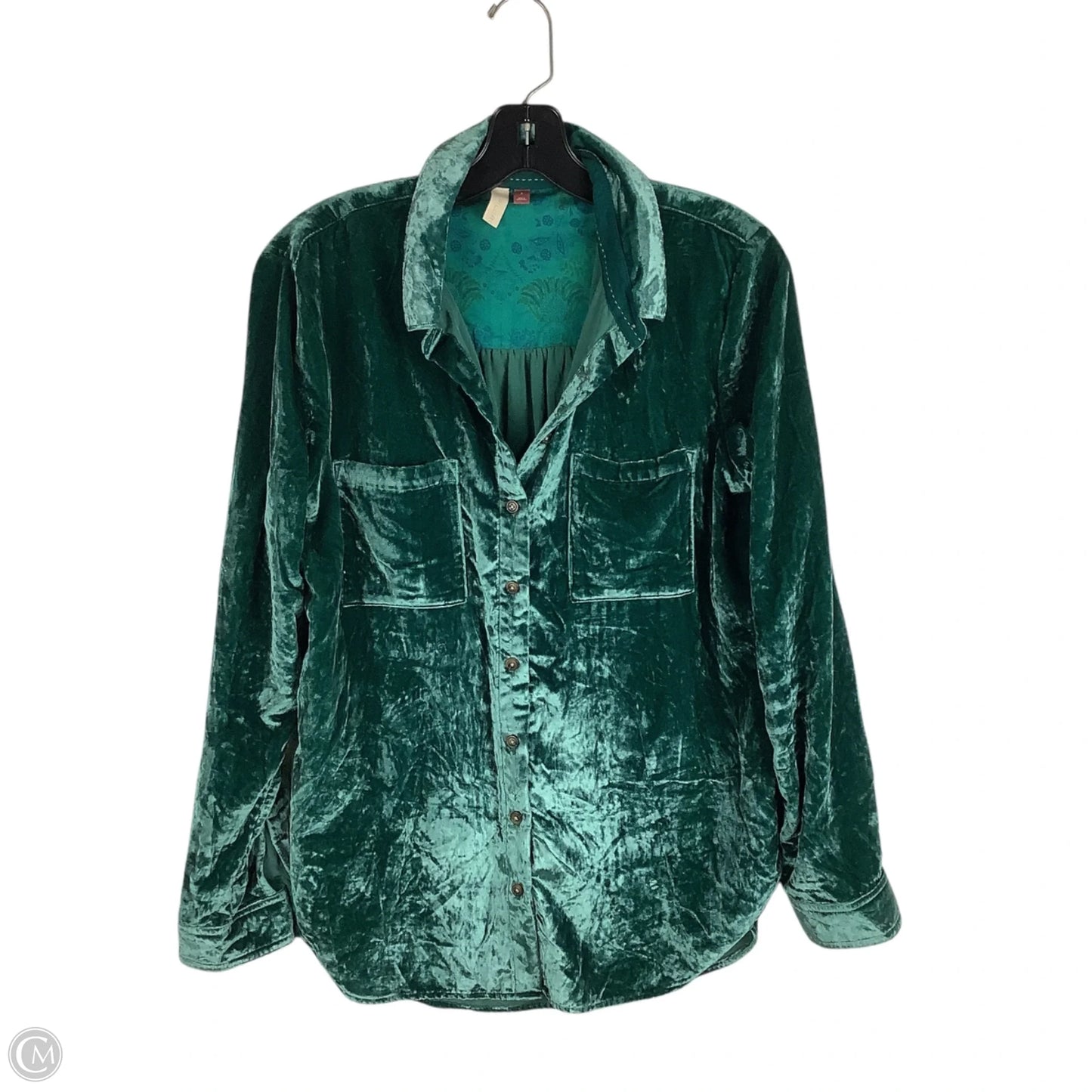 Top Long Sleeve By Pilcro In Green, Size: S