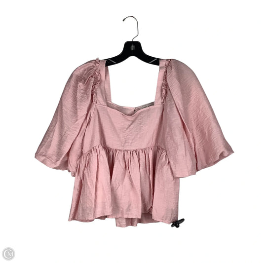 Top Short Sleeve By Moon River In Pink, Size: S