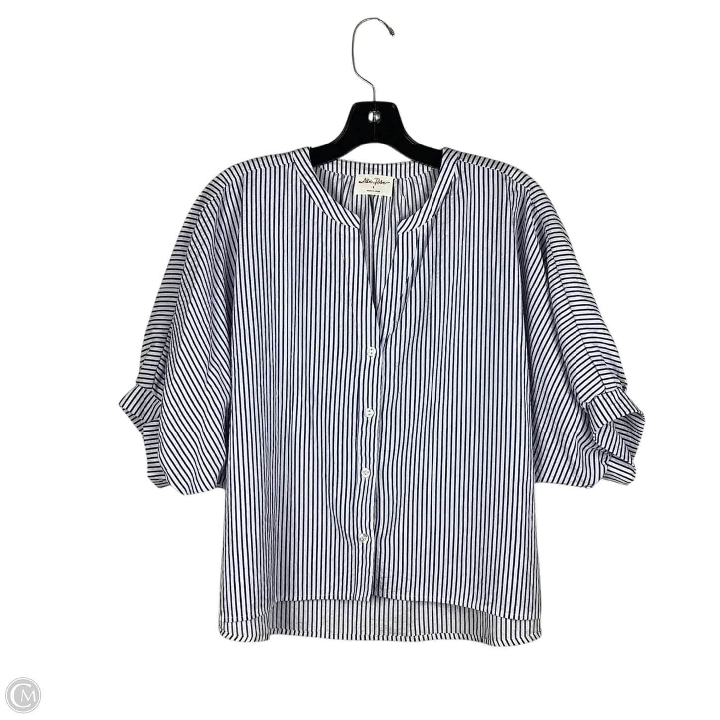 Top Short Sleeve By Allie Rose In Striped Pattern, Size: S