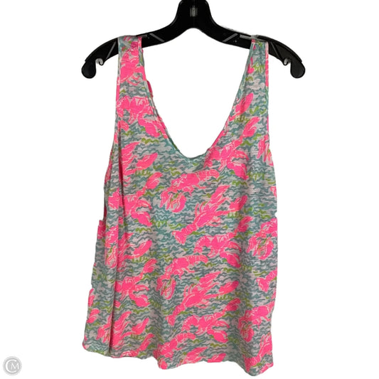 Top Sleeveless Designer By Lilly Pulitzer In Blue & Pink, Size: L