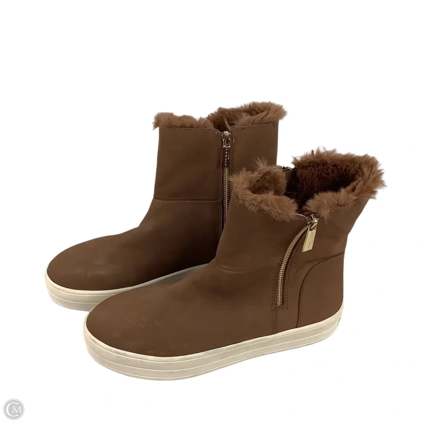 Boots Ankle Flats By J Slides In Brown, Size: 10