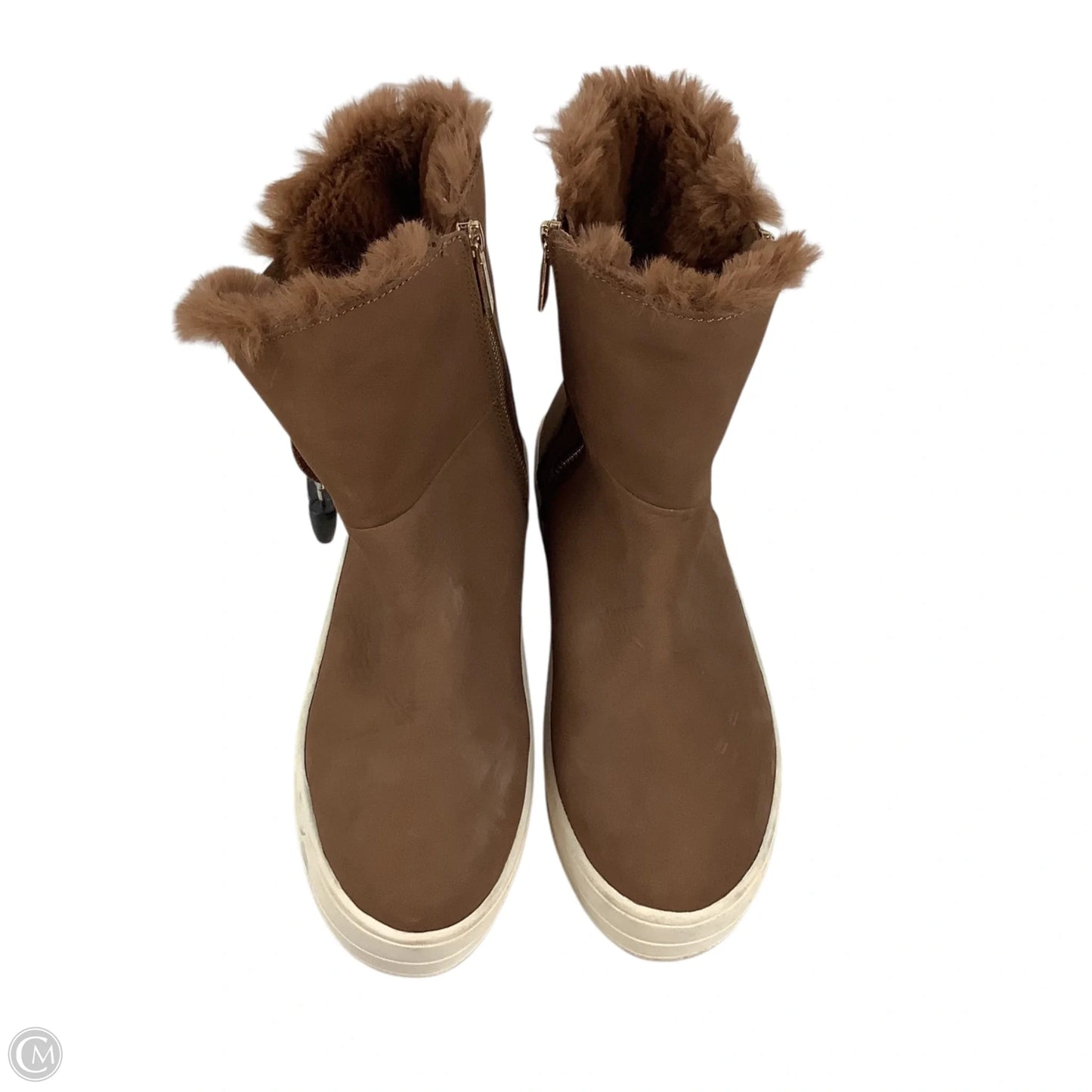 Boots Ankle Flats By J Slides In Brown, Size: 10