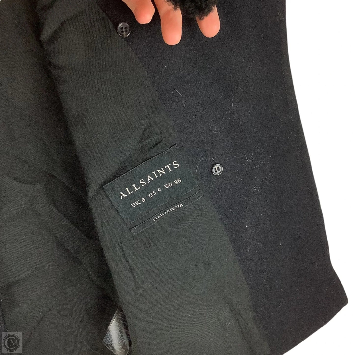 Coat Designer By All Saints In Black, Size: 4
