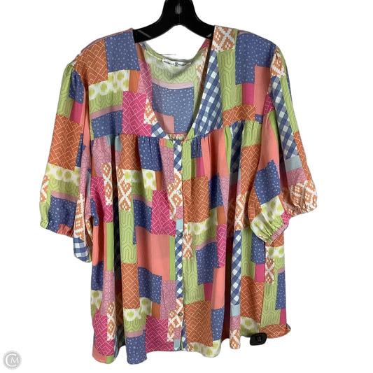 Top Short Sleeve By Michelle Mcdowell In Multi-colored, Size: Estimated 2x