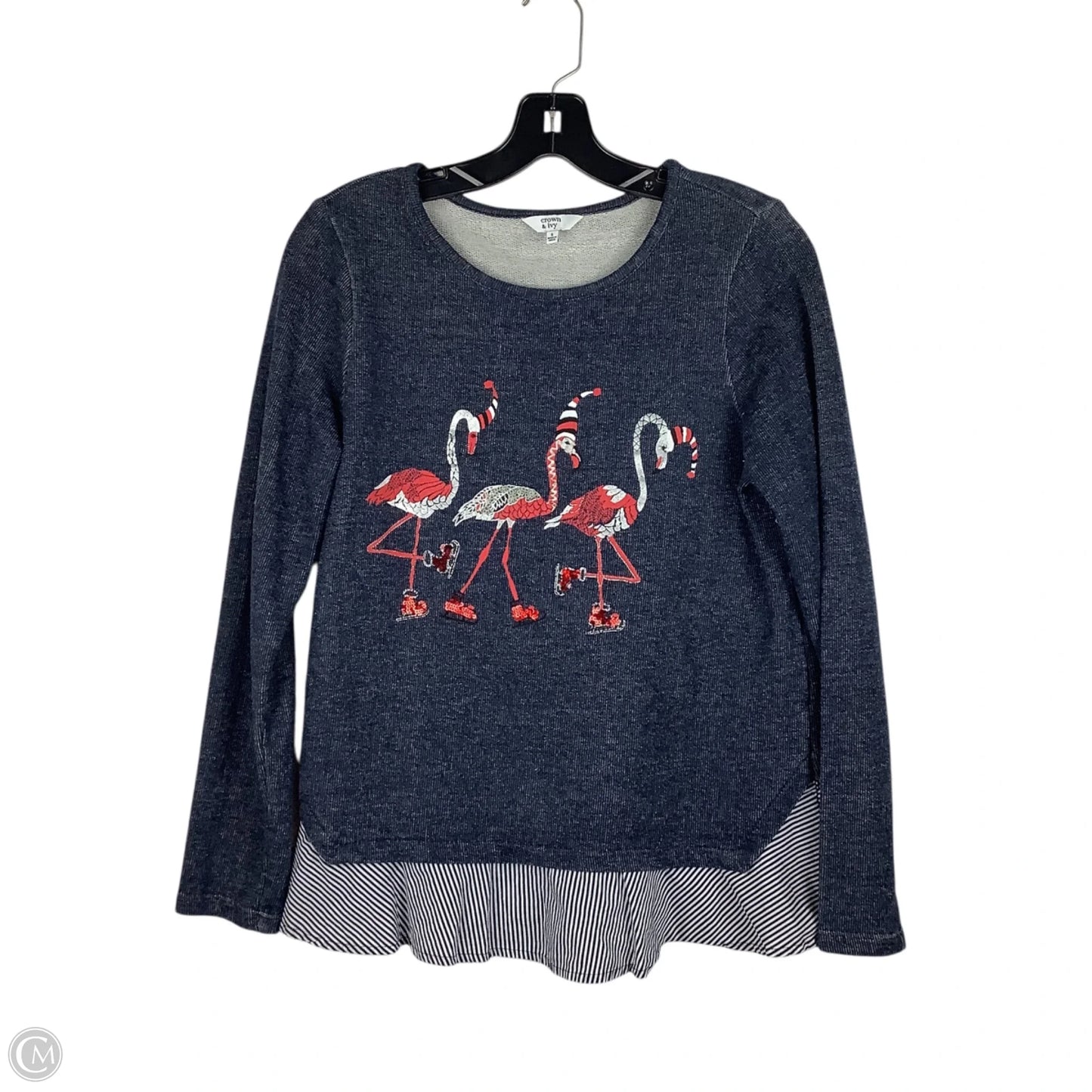 Top Long Sleeve By Crown And Ivy In Navy, Size: S