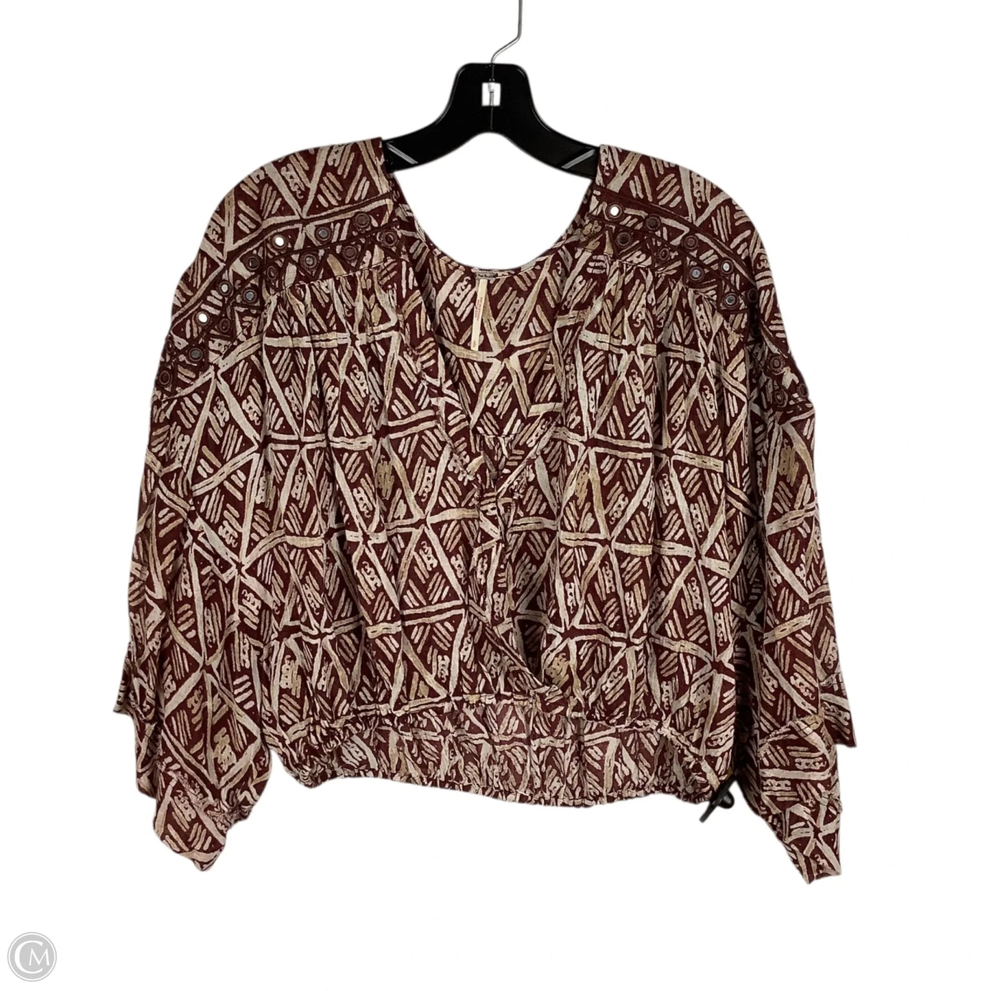 Top Long Sleeve By Free People In Brown, Size: S