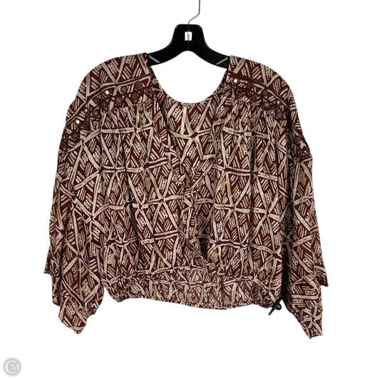 Top Long Sleeve By Free People In Brown, Size: S