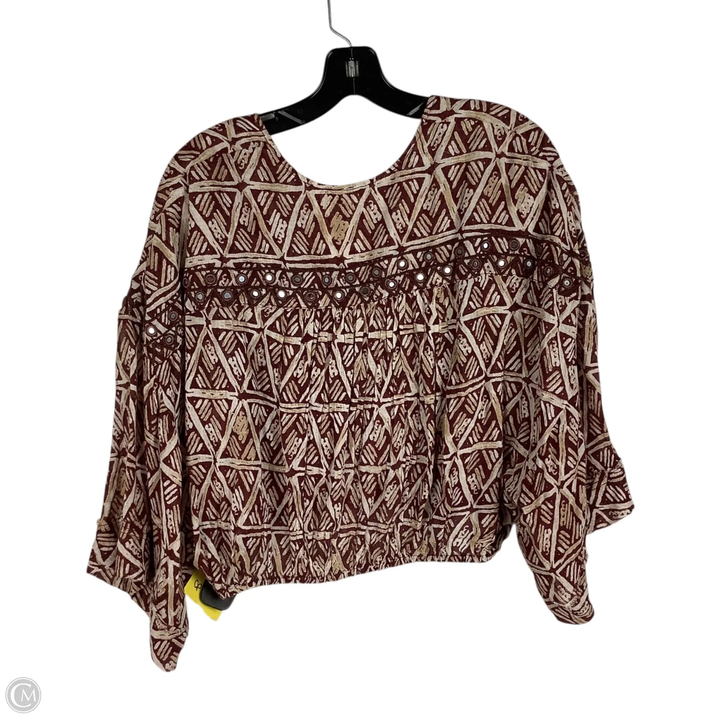 Top Long Sleeve By Free People In Brown, Size: S