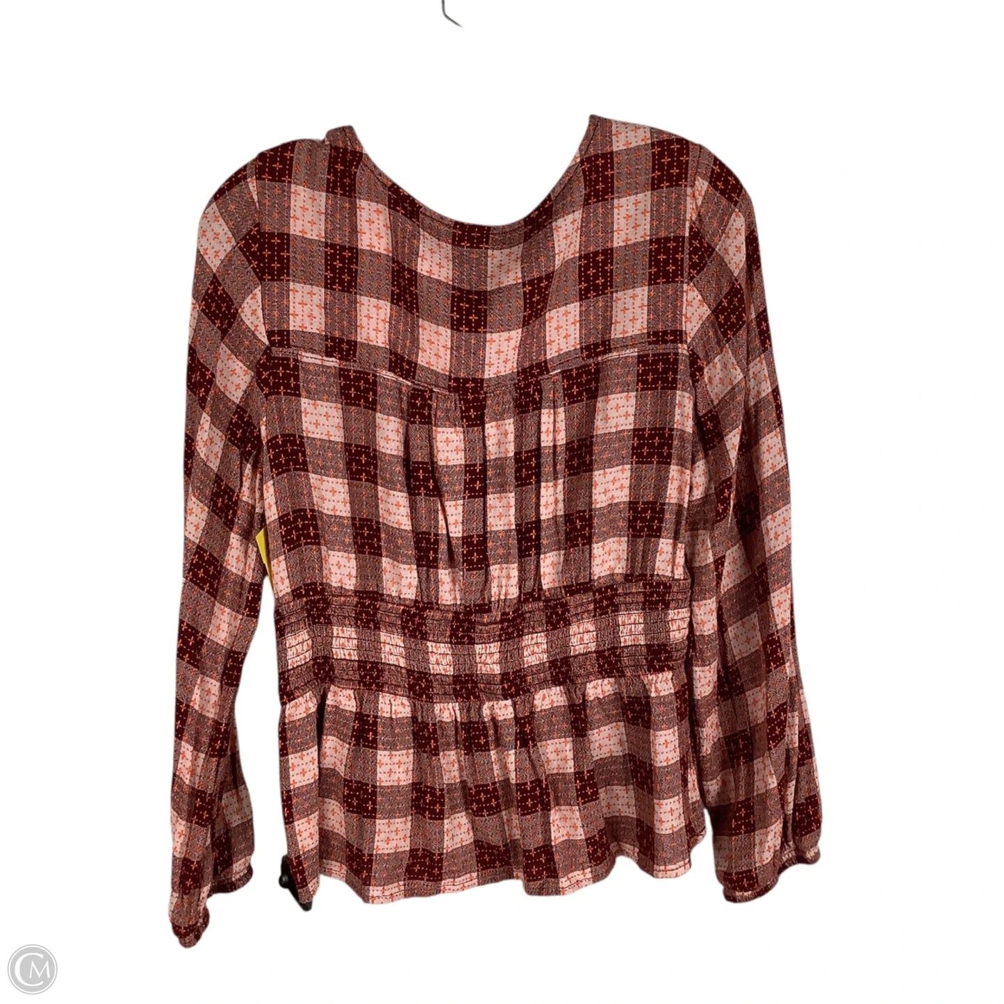 Top Long Sleeve By Pilcro In Plaid Pattern, Size: L