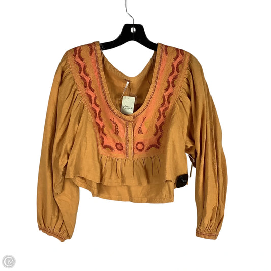 Top Long Sleeve By Free People In Orange, Size: Xs
