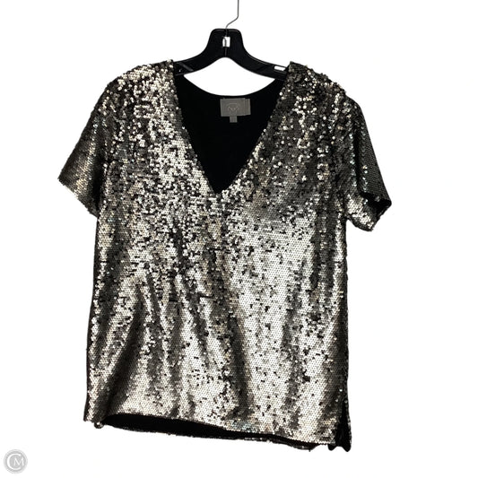 Top Short Sleeve By Anthropologie In Silver, Size: S