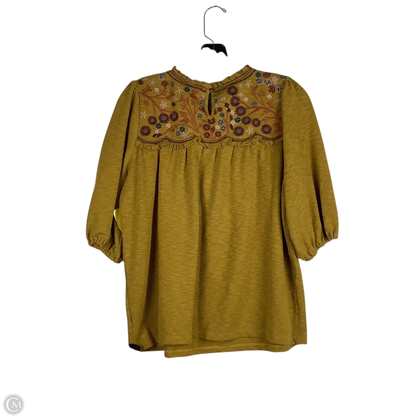 Top Short Sleeve By Bohme In Yellow, Size: S