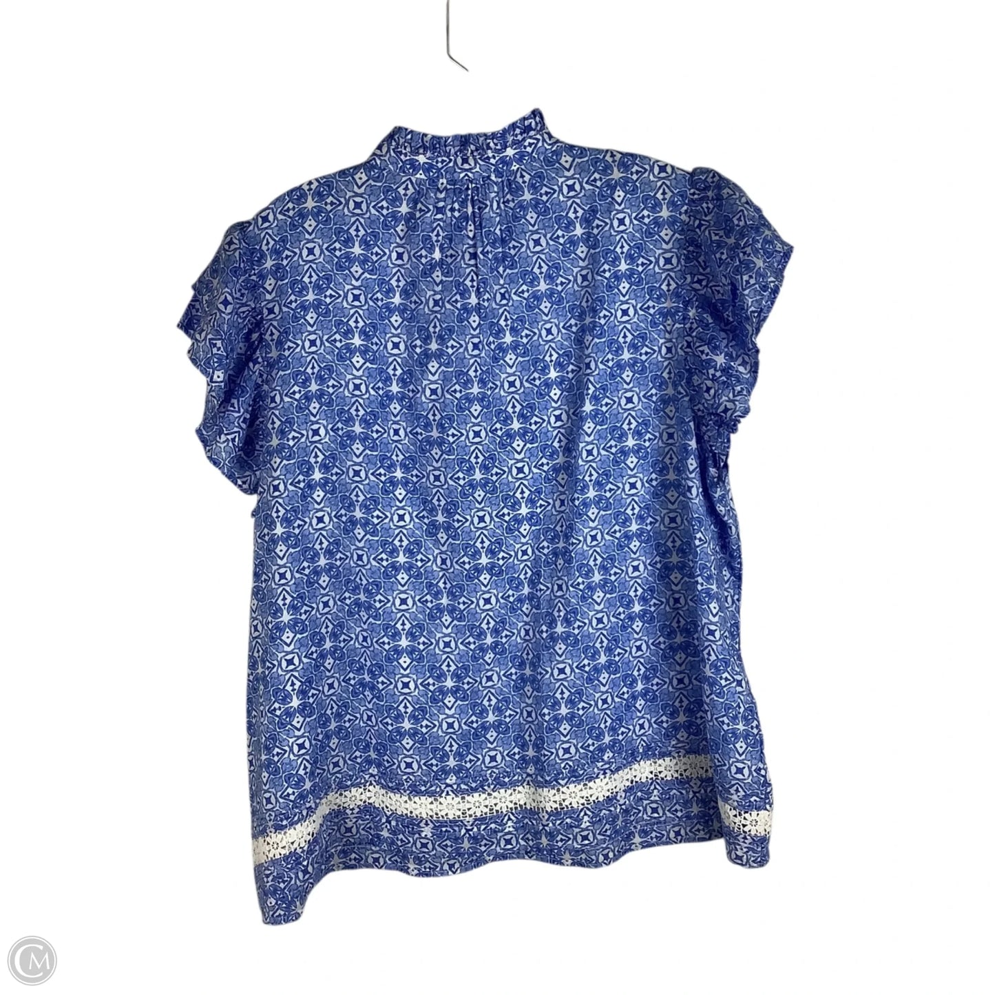 Top Short Sleeve By Vineyard Vines In Blue & White, Size: Xl