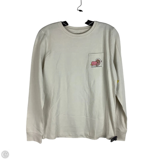 Top Long Sleeve Basic By Vineyard Vines In Tan, Size: S