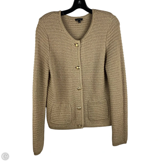Sweater Cardigan By Talbots In Tan, Size: S