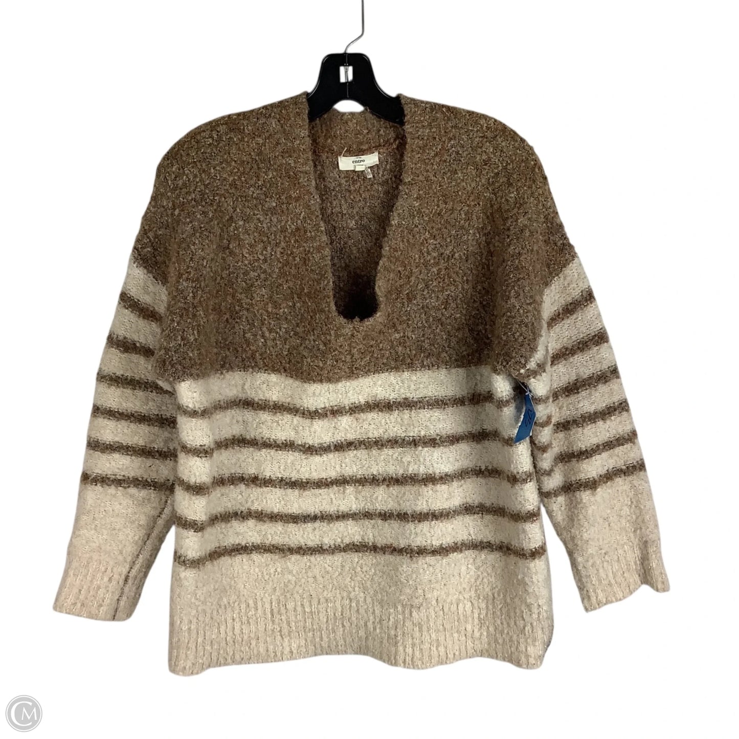 Sweater By Entro In Brown & Cream, Size: M